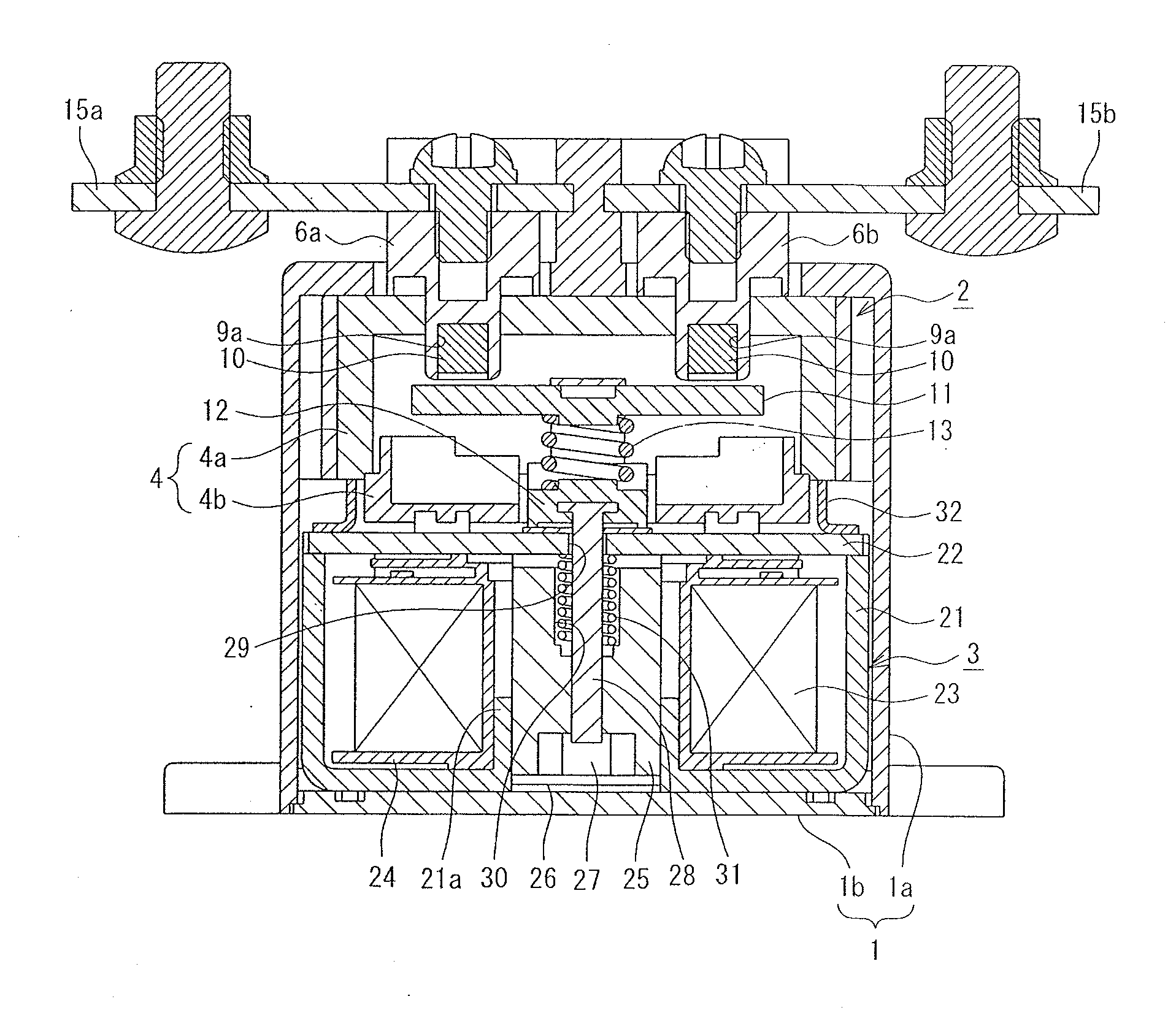 Contact device and electromagnetic switch using contact device