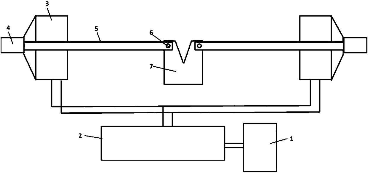 Type I crack specimen dynamic symmetrical tensile device for and experimental method thereof