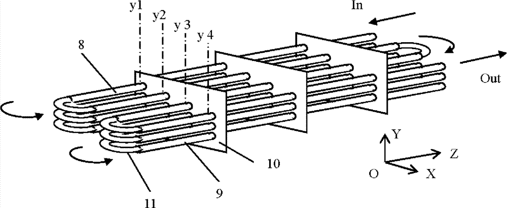 Heating furnace with obliquely-arranged coil pipes