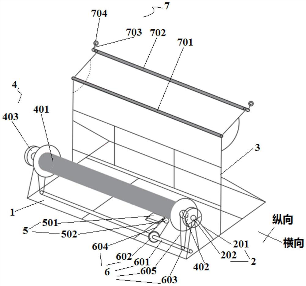 Vertical hidden laying device for magnetic impermeable membrane and construction method of water-stopping curtain