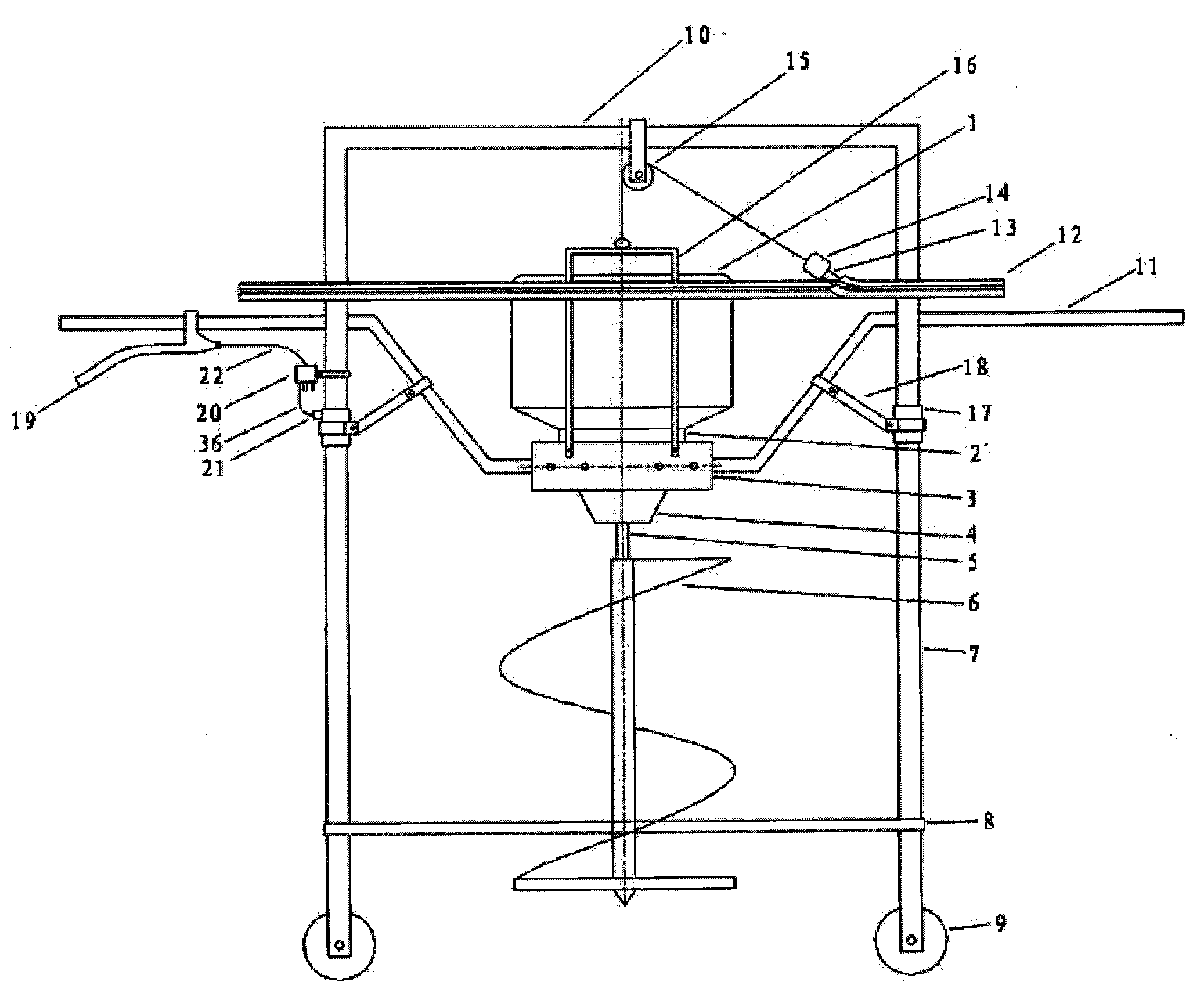 Small hand-pushed tree planting machine for agriculture and forestry