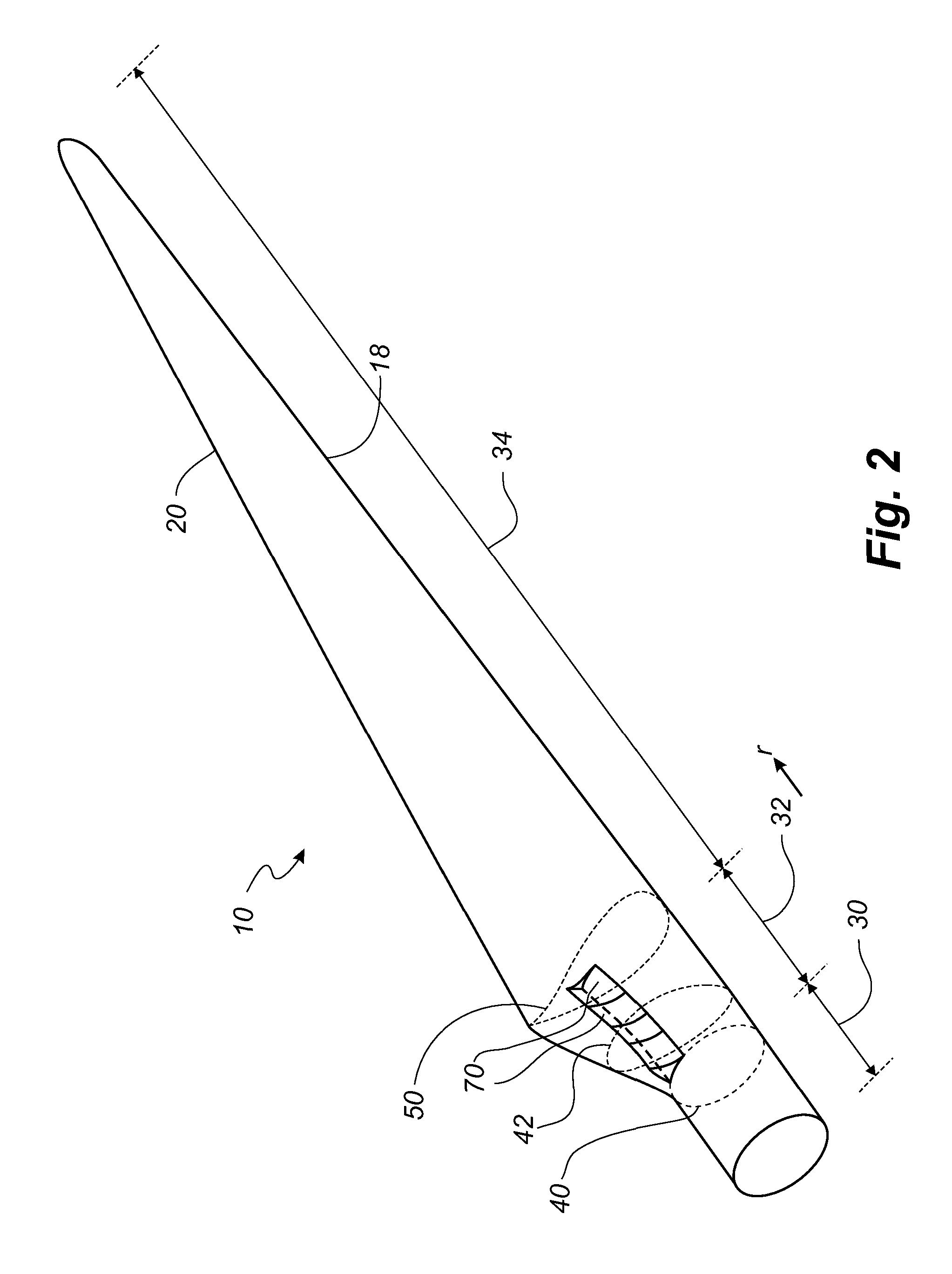 Wind turbine blade with plurality of longitudinally extending flow guiding device parts