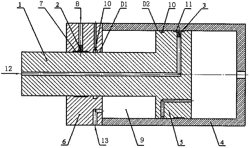 Aerostatic bearing guiding cylinder without friction interference