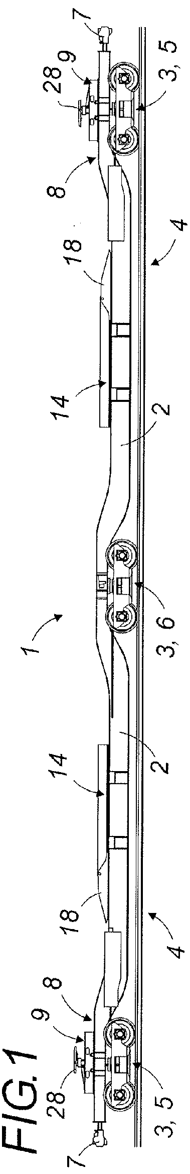 Universal system for the loading/unloading and rail transport of road semitrailers