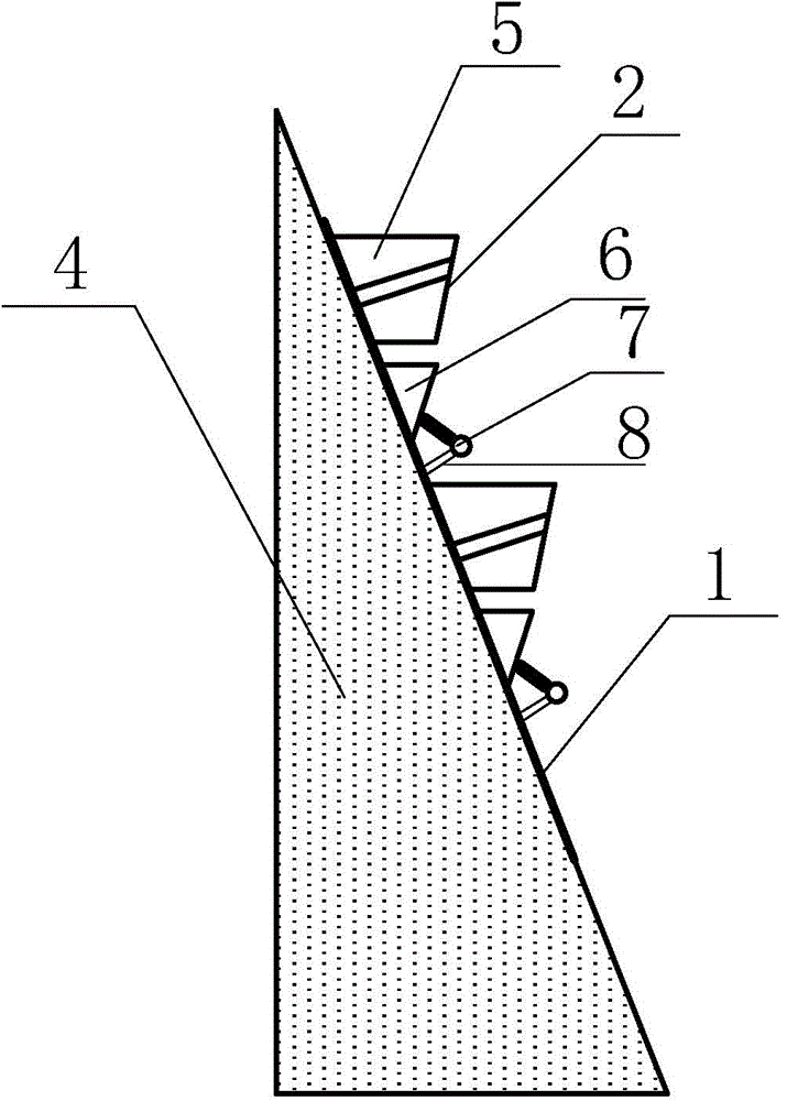 Protecting structure of heavy-grade stone slope