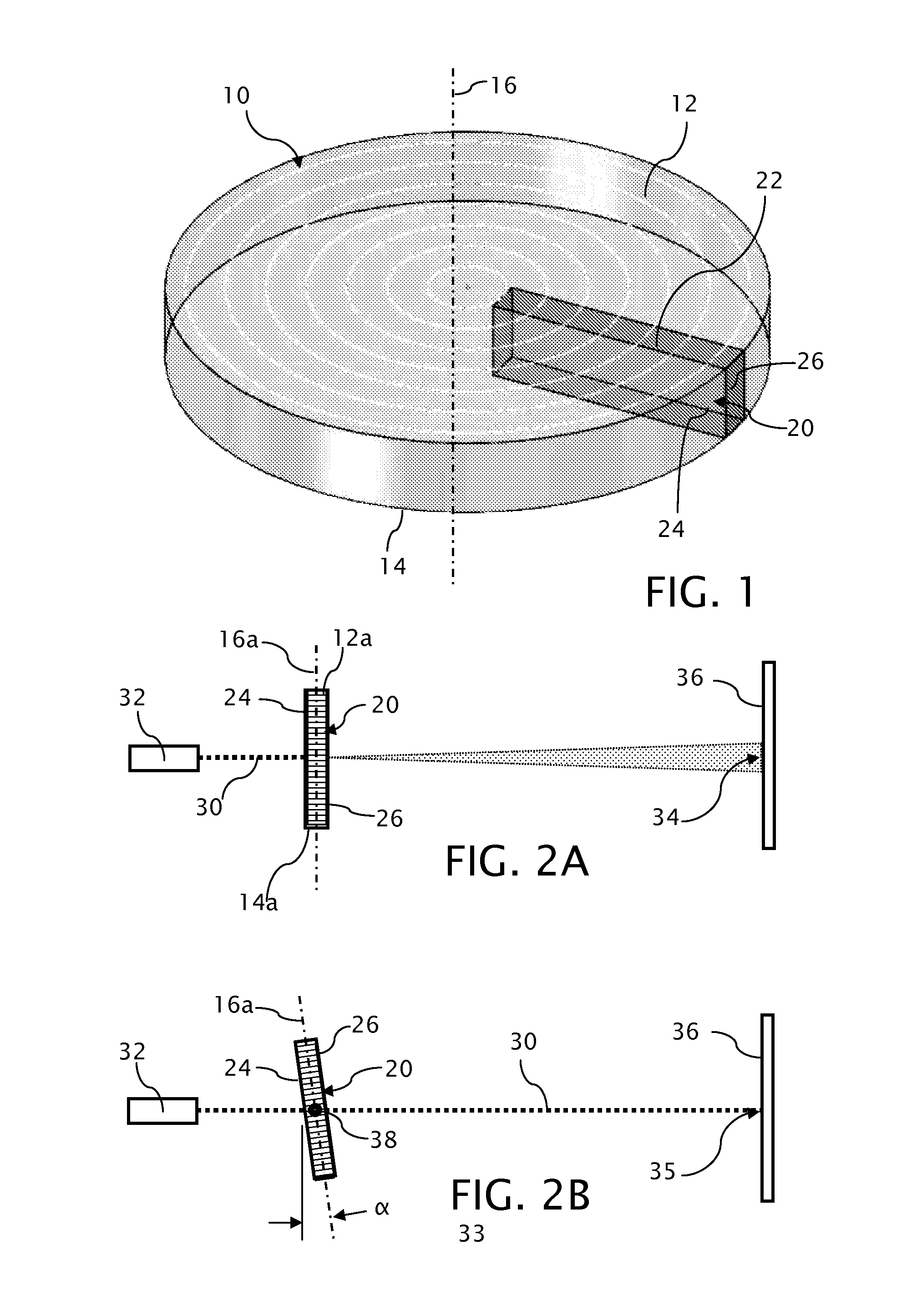 Skewed sectional measurement of striated glass