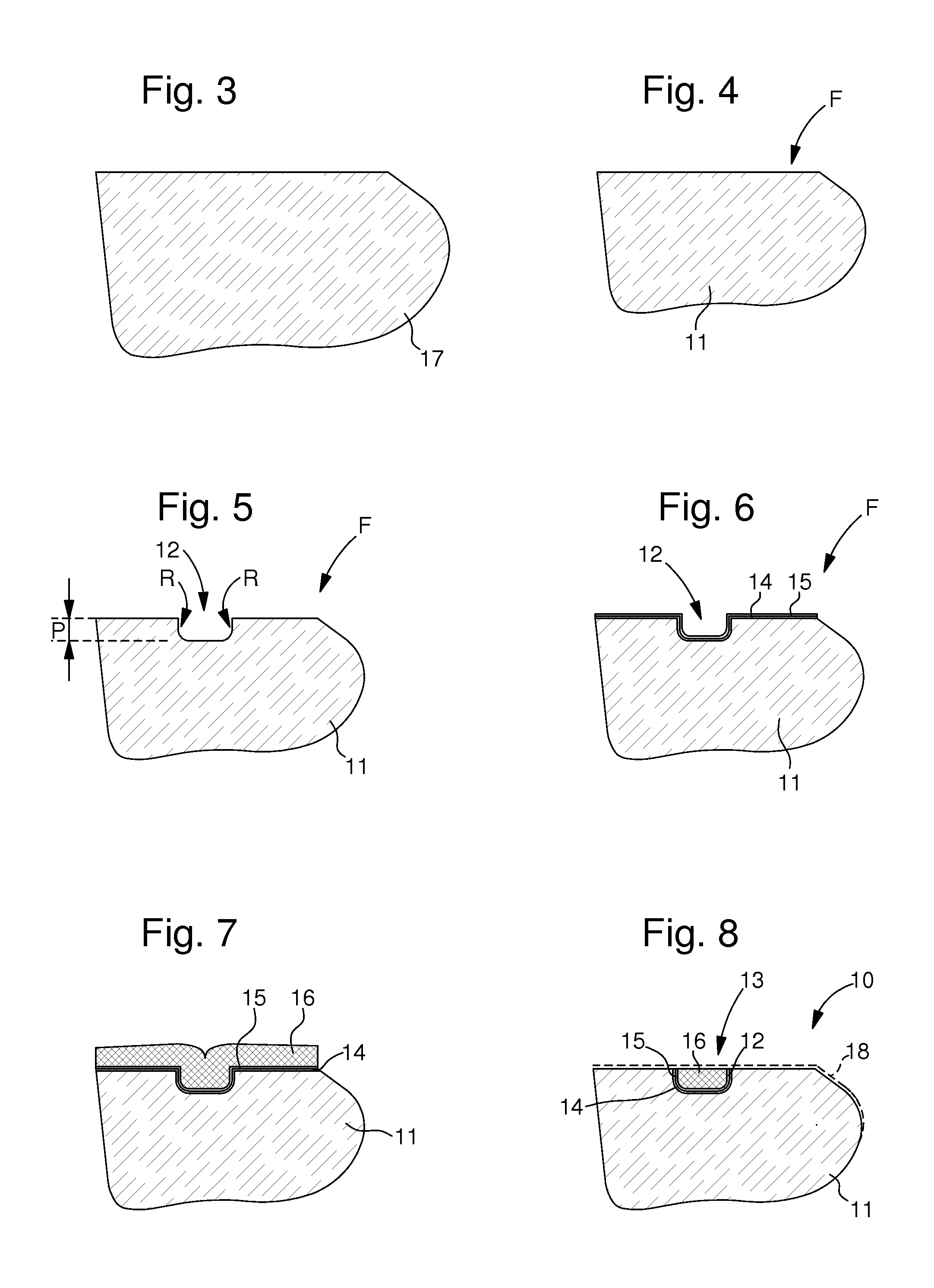 Ceramic element inlaid with at least one metallic decoration