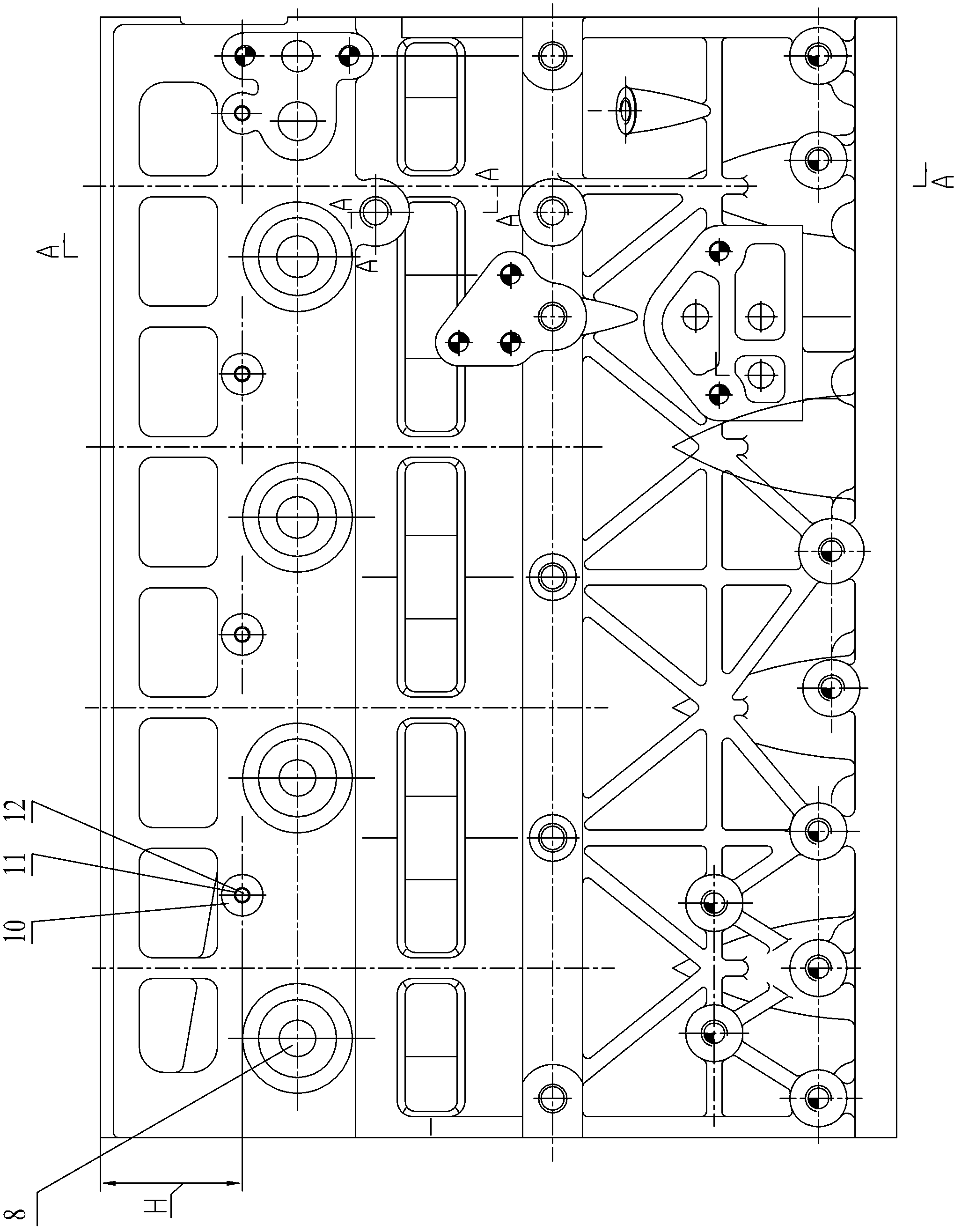 Cooling water jacket structure of diesel engine cylinder body