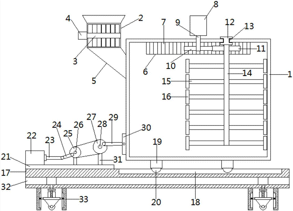 Concrete mixing device for quickly mixing concrete conveniently