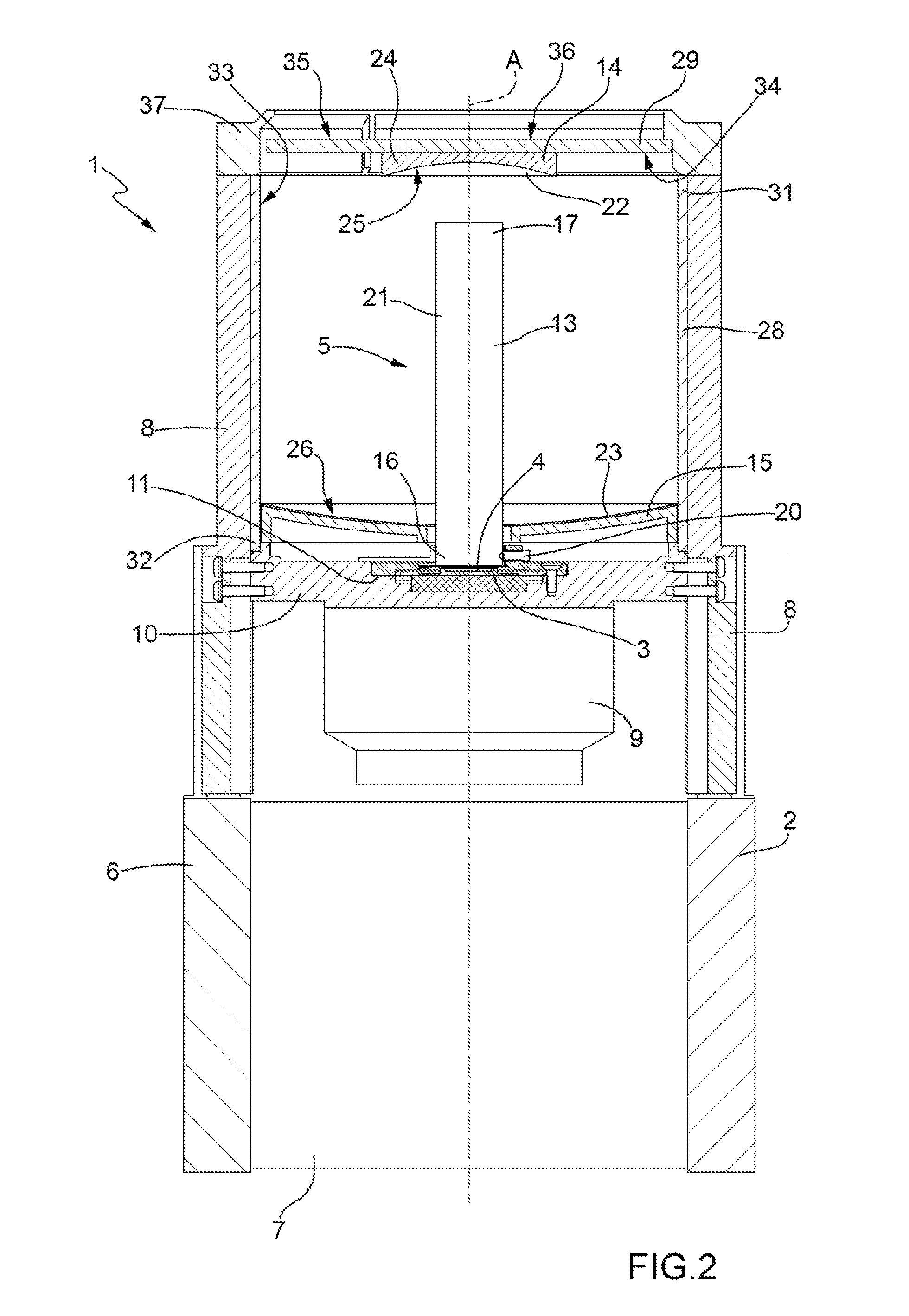 LED lighting device, in particular catadioptric spotlight