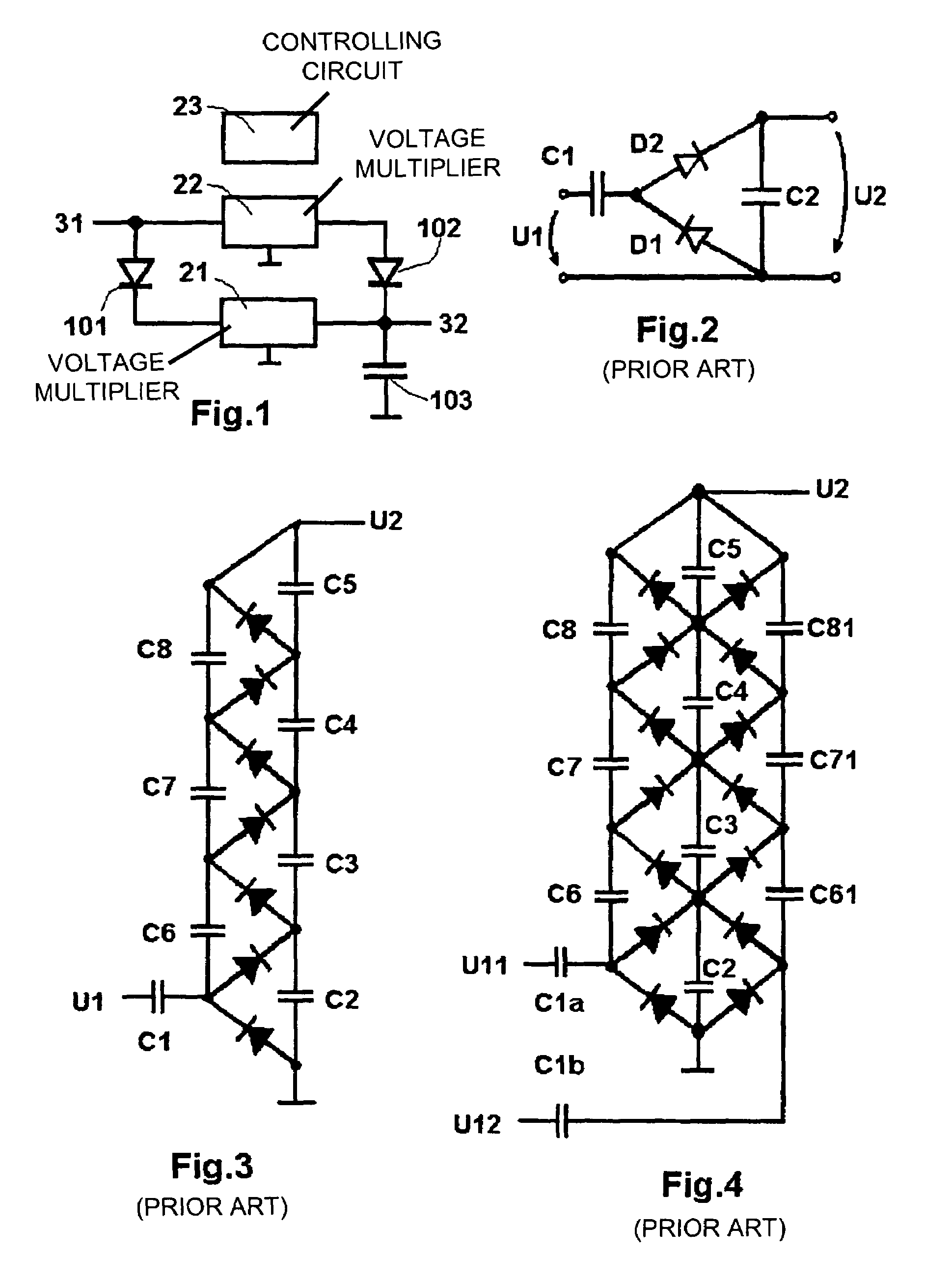 Voltage multiplier with charge recovery