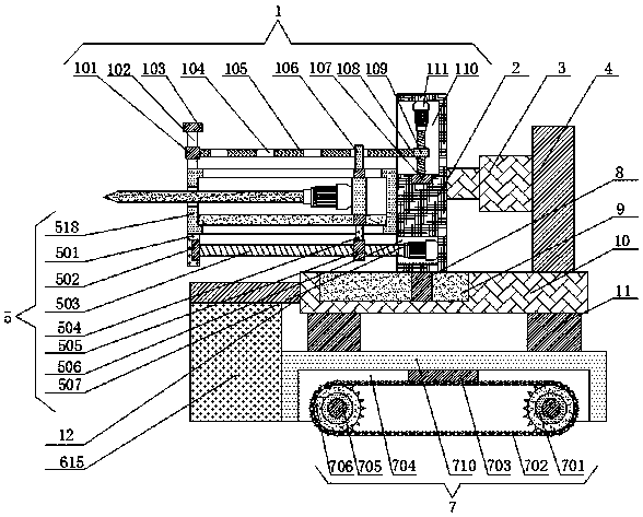 A kind of excavation depth adjustable tunnel drilling equipment and its construction method