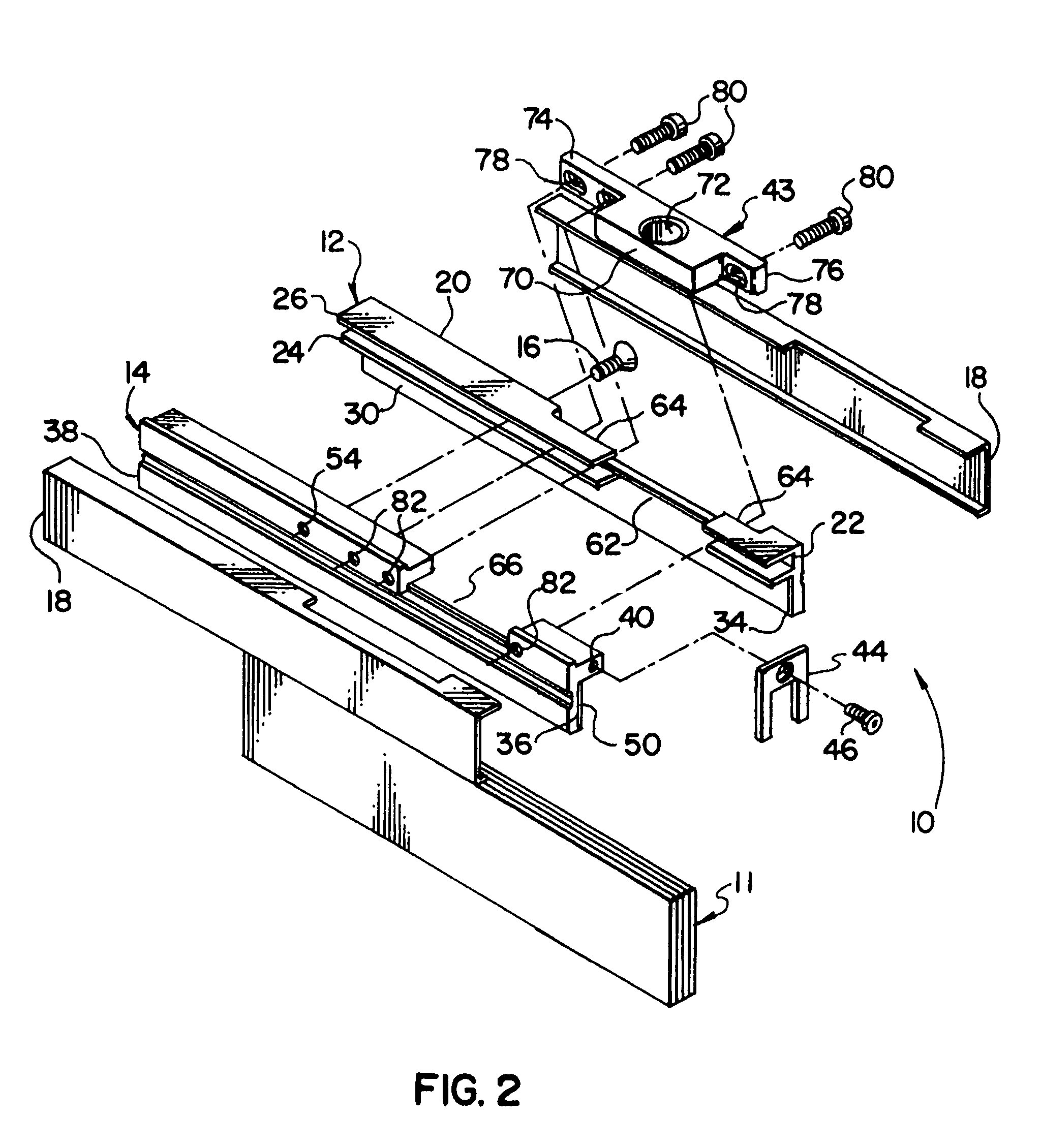 Glass door or partition support rail