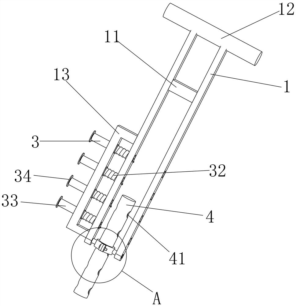 Soil acidity and alkalinity rapid sampling and detecting device for soil remediation