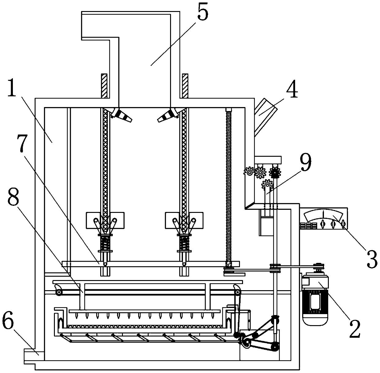 Dust falling and explosion preventing device for flour