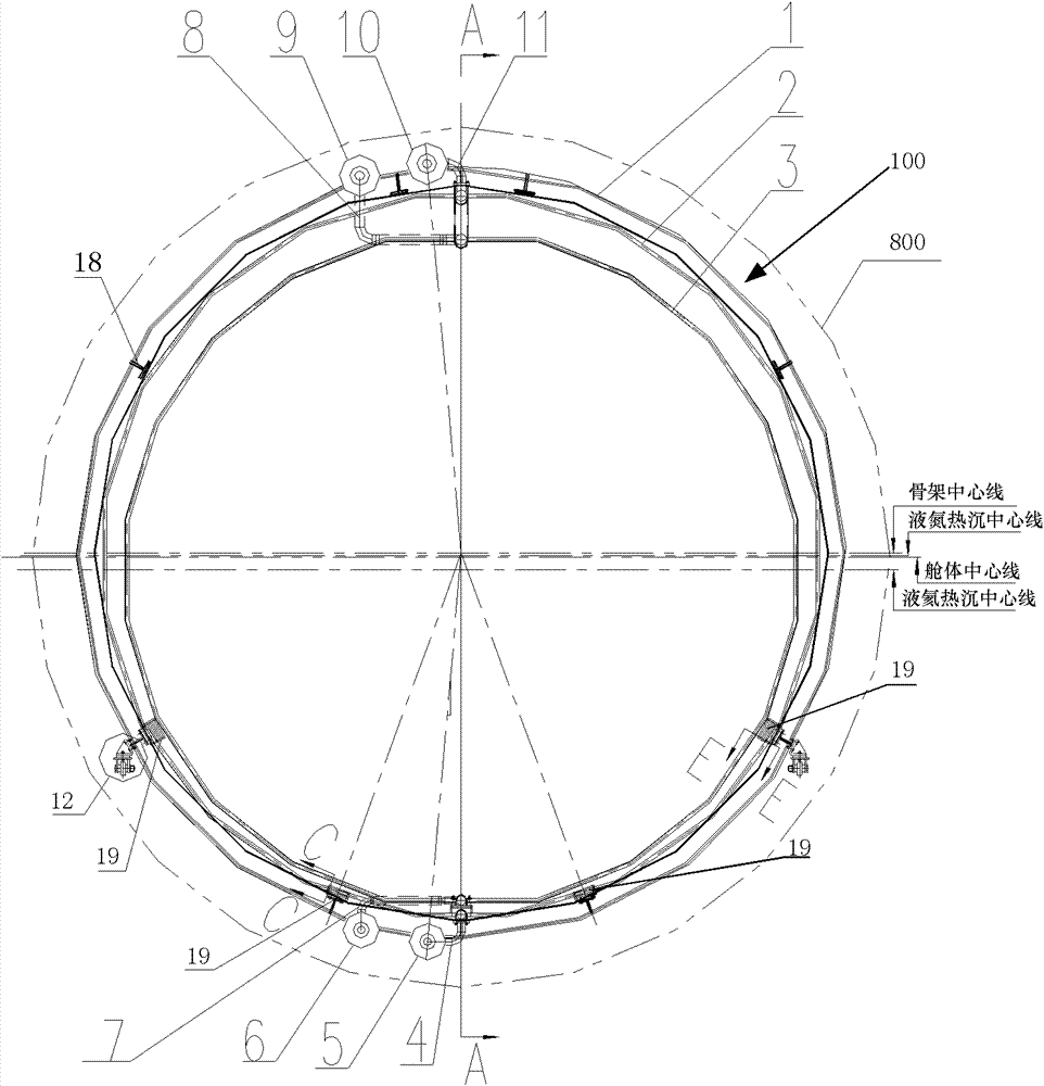 Straight cylindrical liquid-nitrogen liquid-helium double-medium compatible heat sink device and refrigeration method thereof