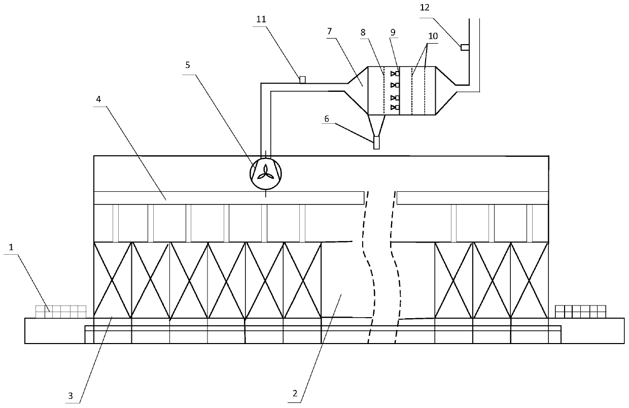 Device and method for treating escaped ammonia of tunnel kiln for calcining denitration catalyst