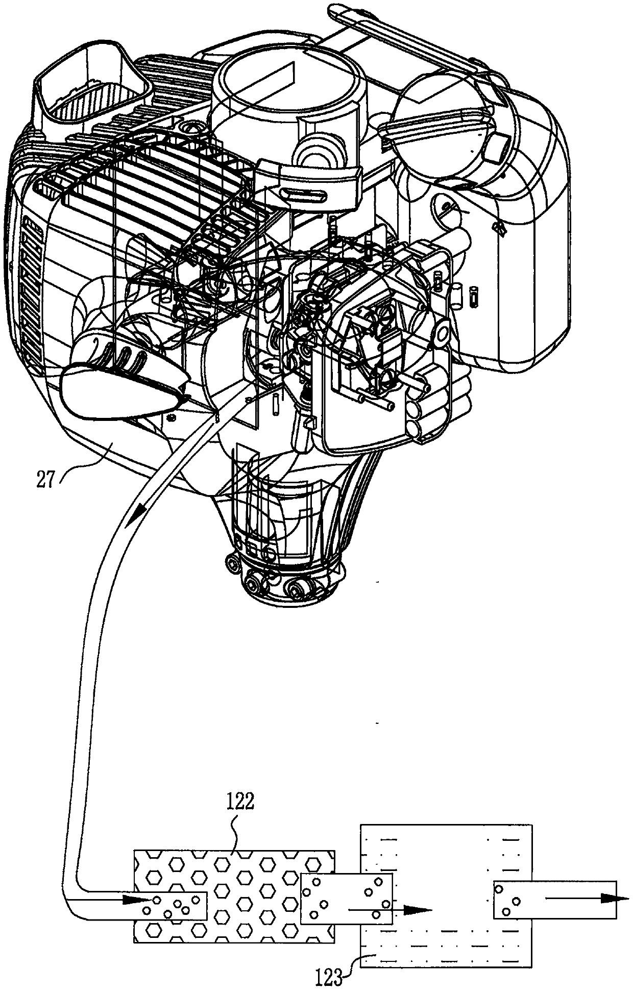 Riding lawn mower having moist filtration muffler