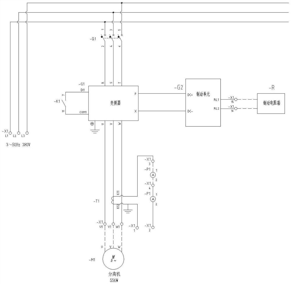 Method for protecting frequency converter under high-current condition of separator