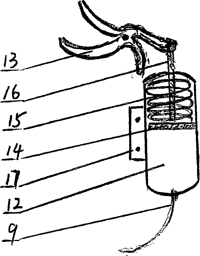 Pneumatic fruit tree pruning device