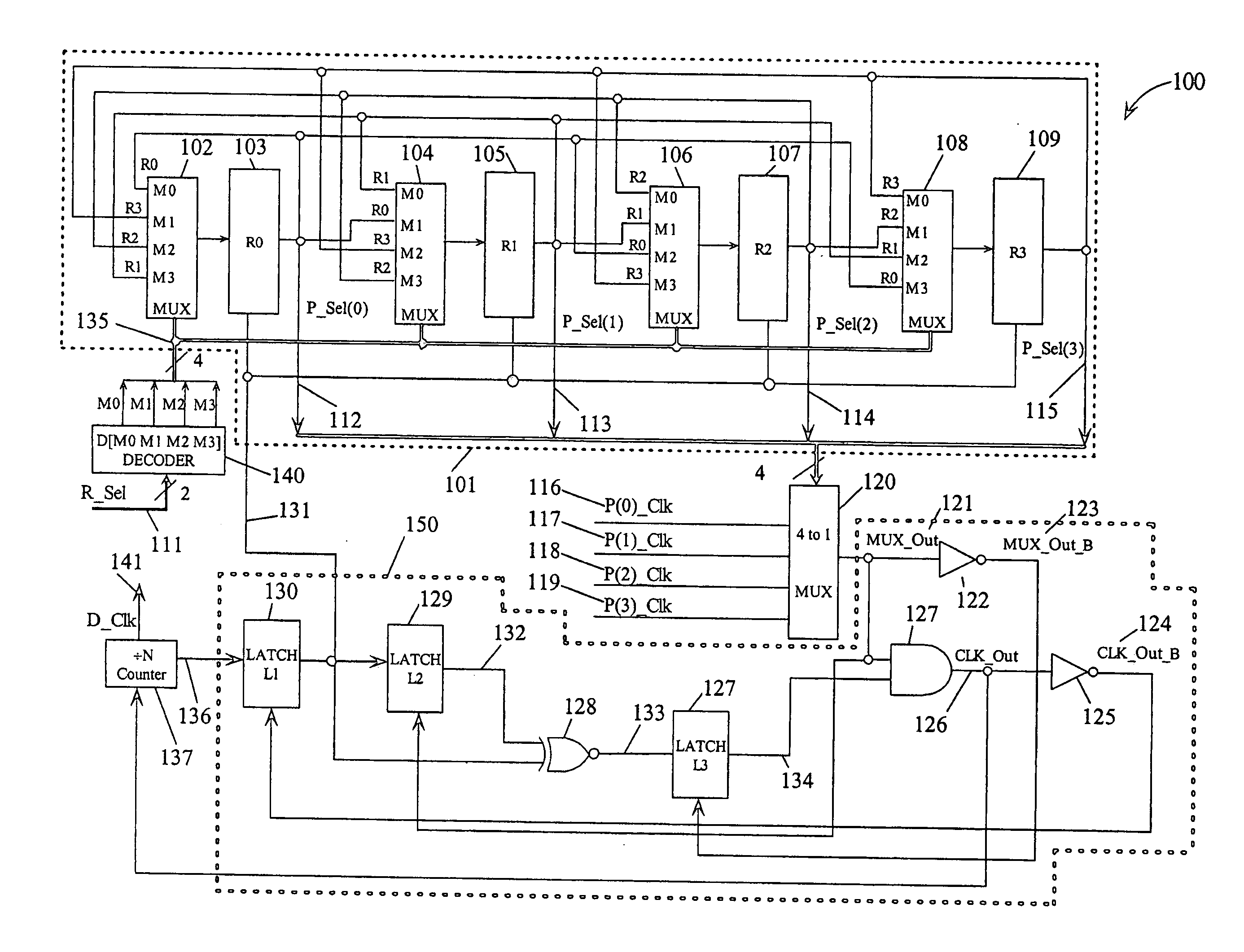 Phase clock selector for generating a non-integer frequency division