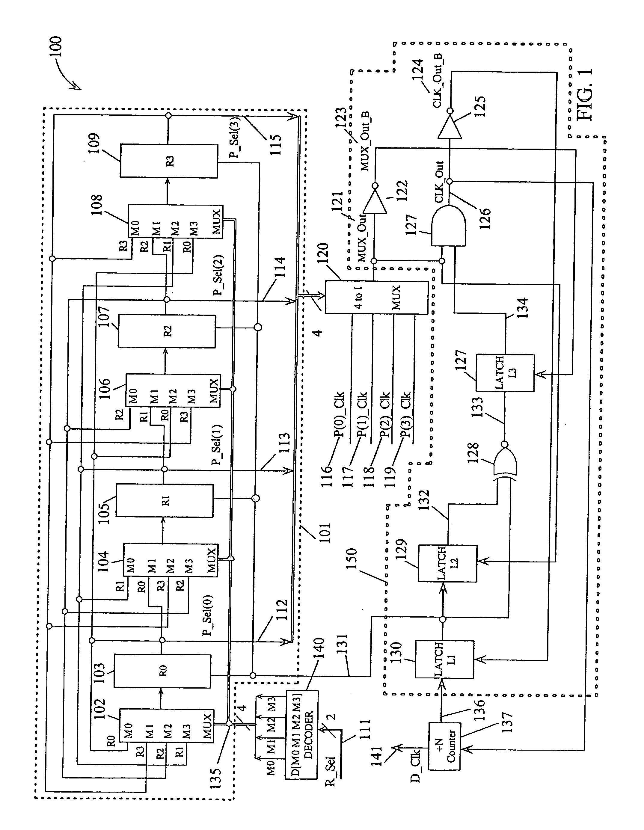 Phase clock selector for generating a non-integer frequency division