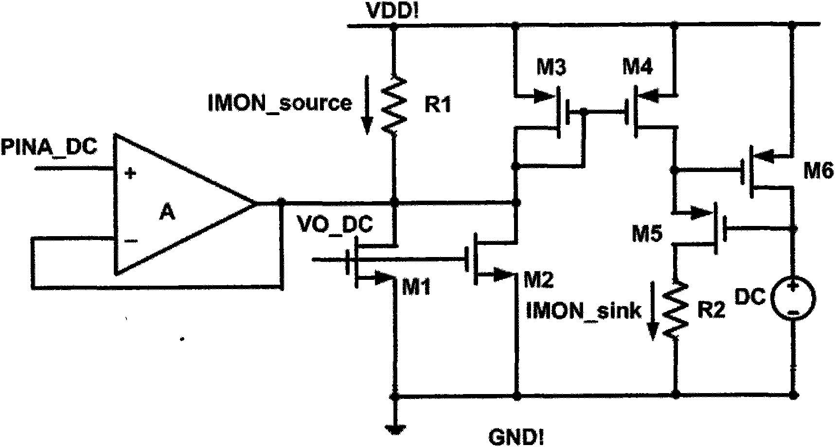 Direct-current (DC) restoration and DC monitoring circuit