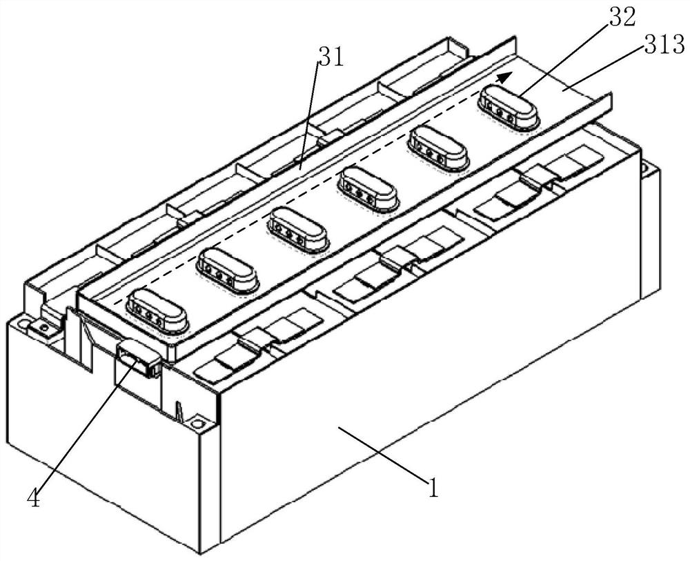 A battery thermal runaway gas discharge device, battery module and automobile