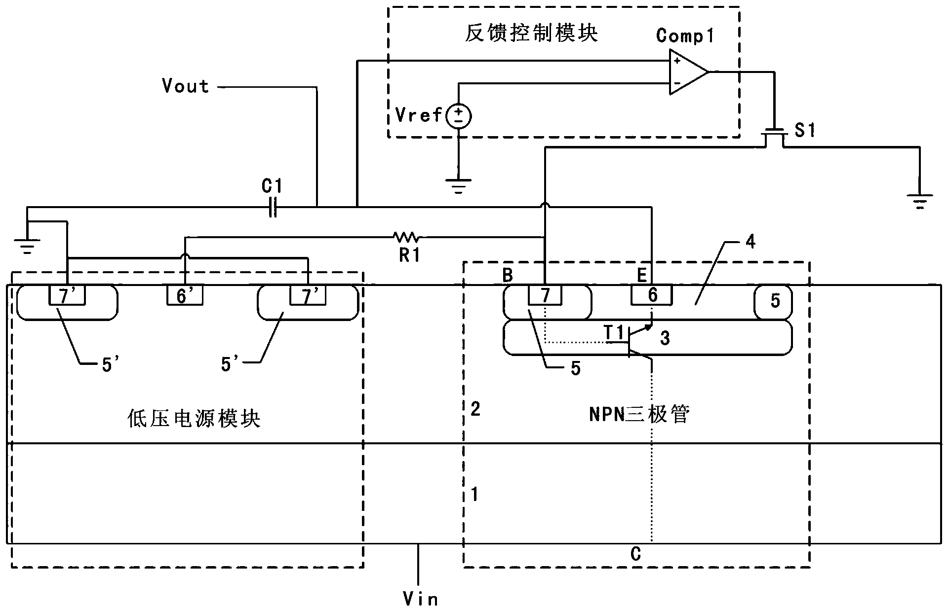 Semiconductor starting device based on triode charging and manufacturing process of semiconductor starting device