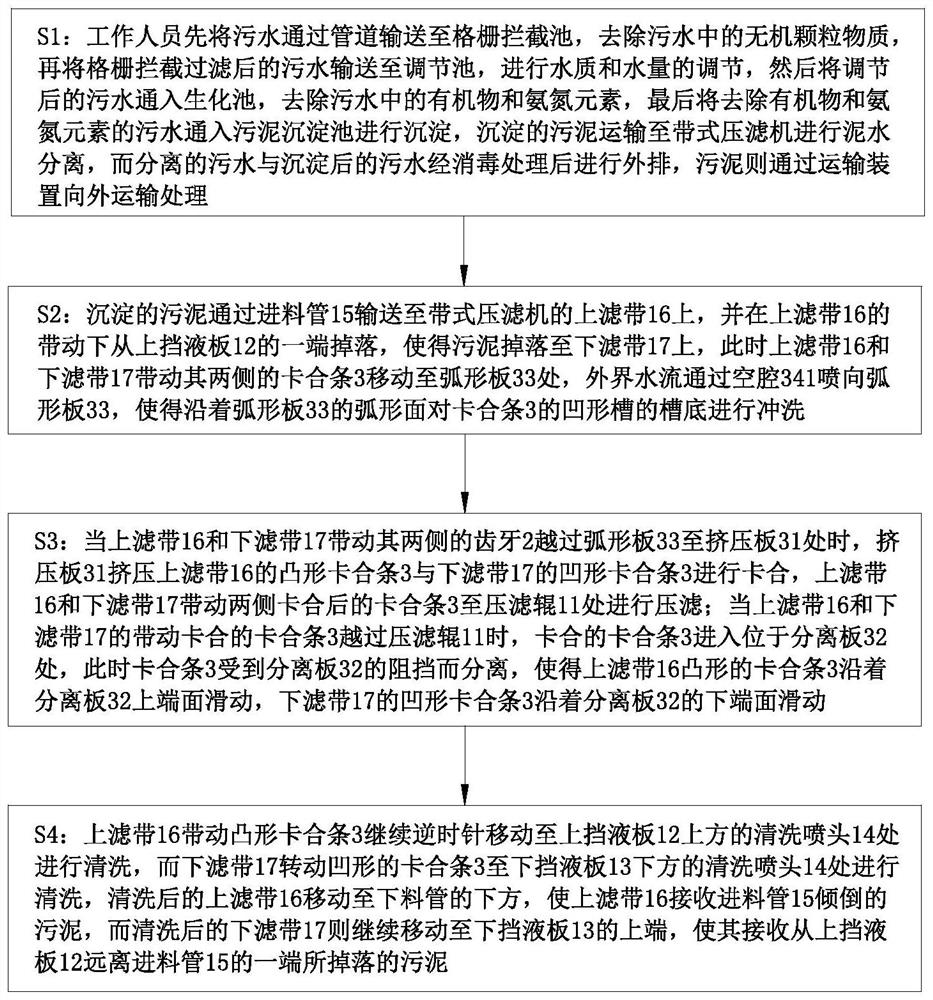 Divided-flow type sludge and sewage treatment system and treatment process