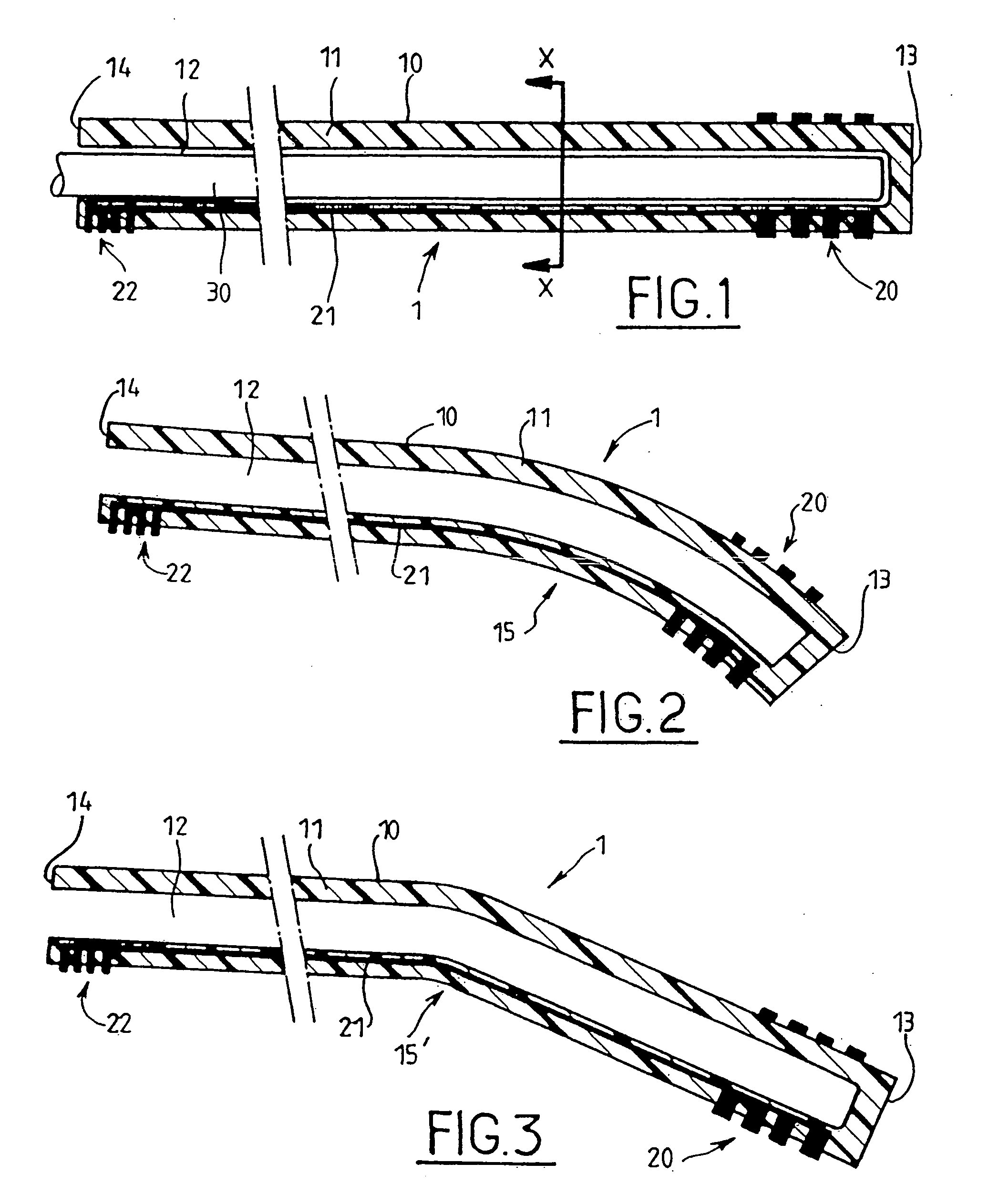 Non-rectilinear lead and a system for deep electrical neurostimulation including such a lead