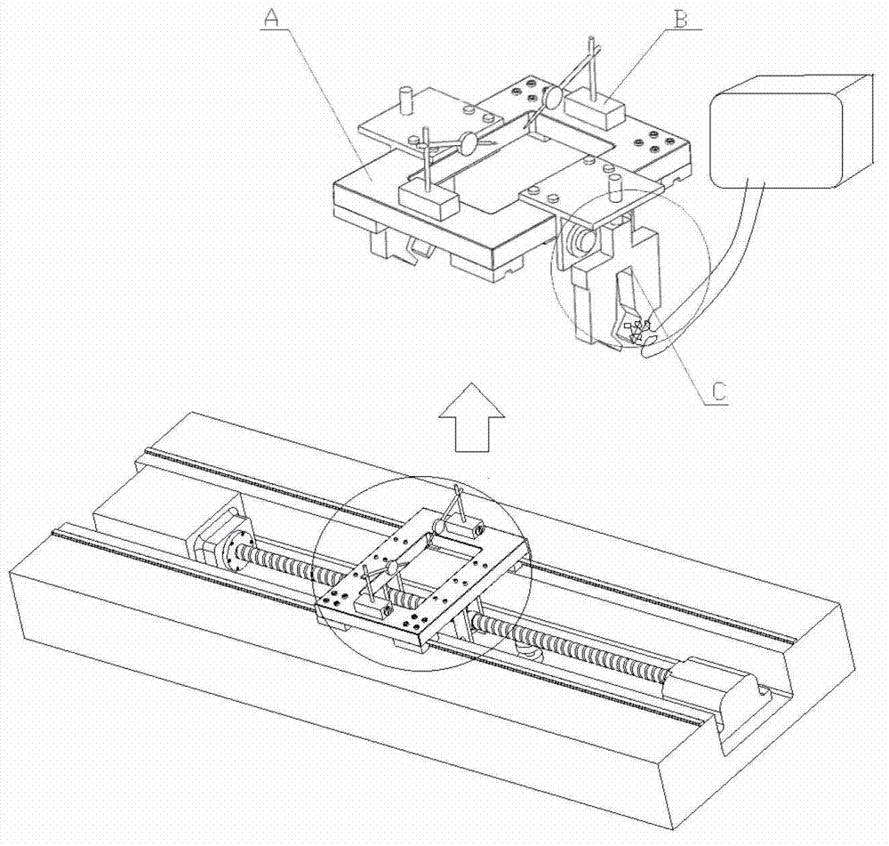 Method and special rack capable of adjusting position of suspended beam screw rod to guide rail