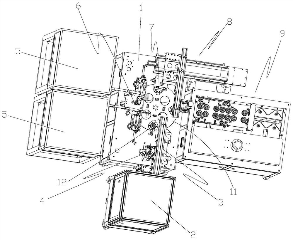 Automatic assembling equipment for rotor iron core magnetic shoes