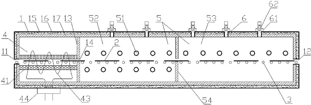 Heat stamping forming board heating furnace