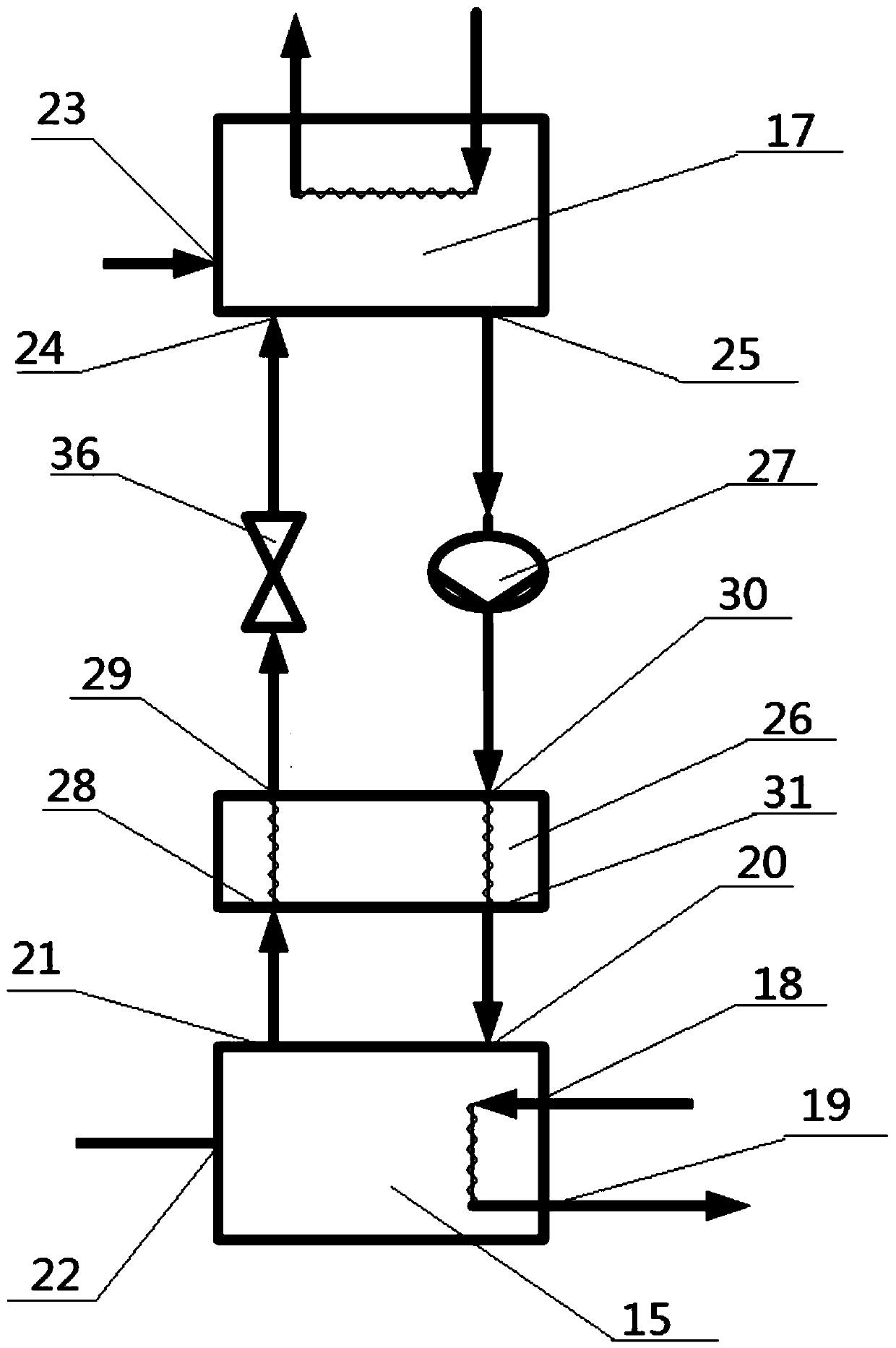 Lithium bromide absorptive refrigeration coupled transcritical carbon dioxide cycle afterheat power generation system