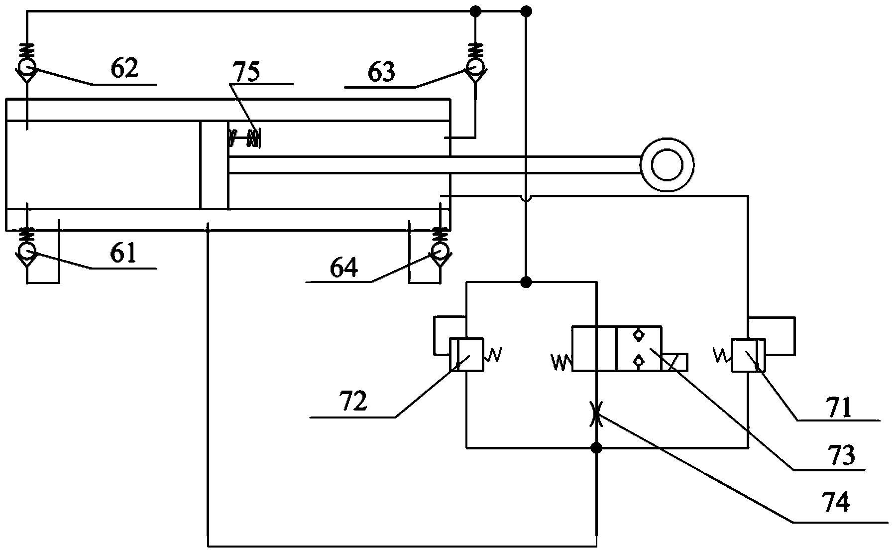 Hydraulic buffer device and method thereof for realizing safety turn of vehicle based on hinged system