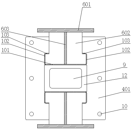 A transmission bracket for a small-diameter steel pipe inner wall shot blasting cleaning machine