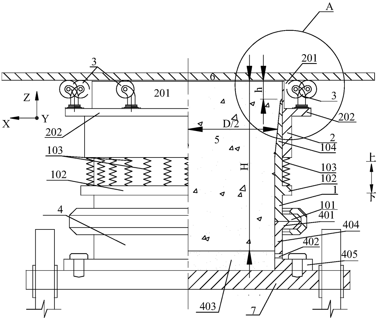 Soil-structure contact surface test soil container