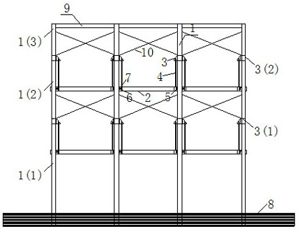 Self-resetting building structure and construction method of prefabricated suspended floor