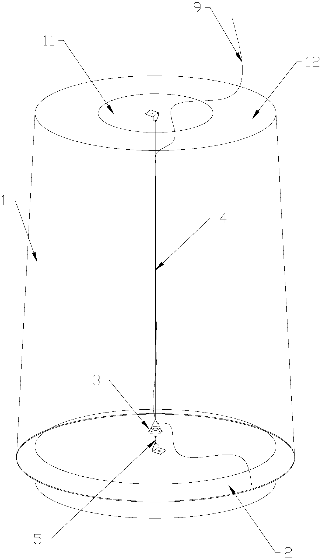 Wire cable laying device and wind generating set