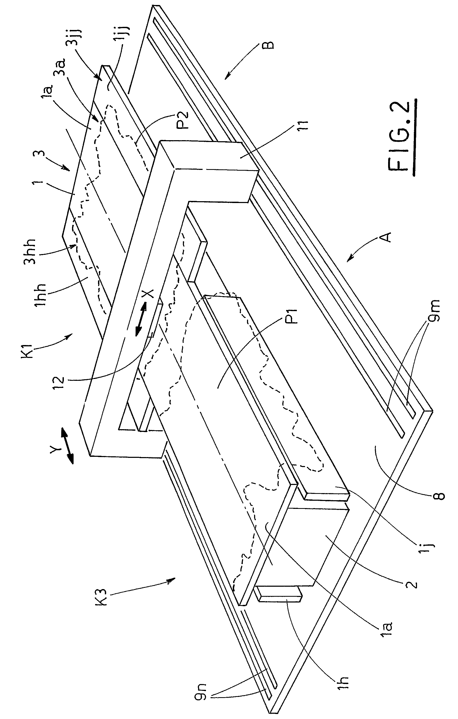 Work table for an automatic machine for cutting leathers and the like