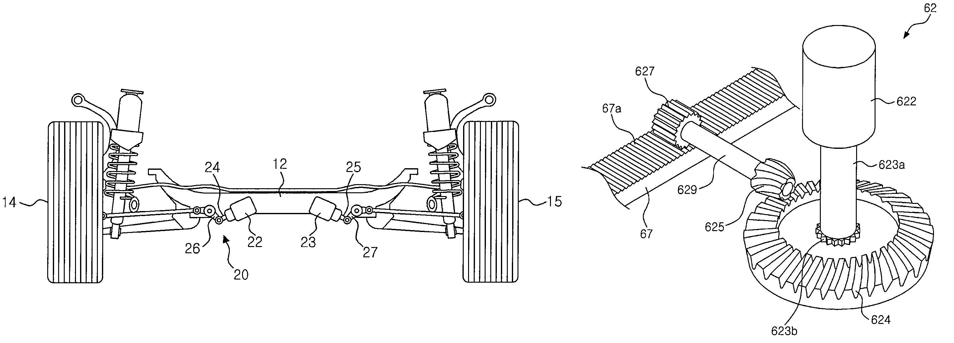 Rear wheel toe angle control system of vehicle