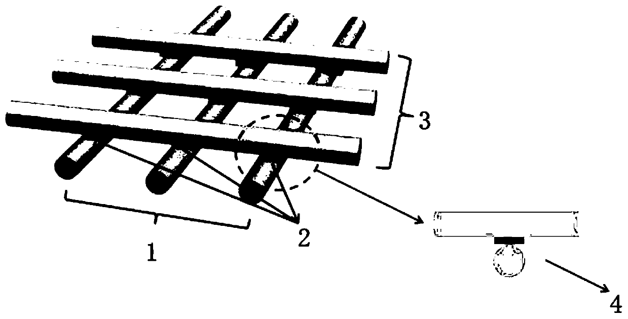 Preparation method of stackable large-area nano wire intersected lattice array resistive switching memory device structure