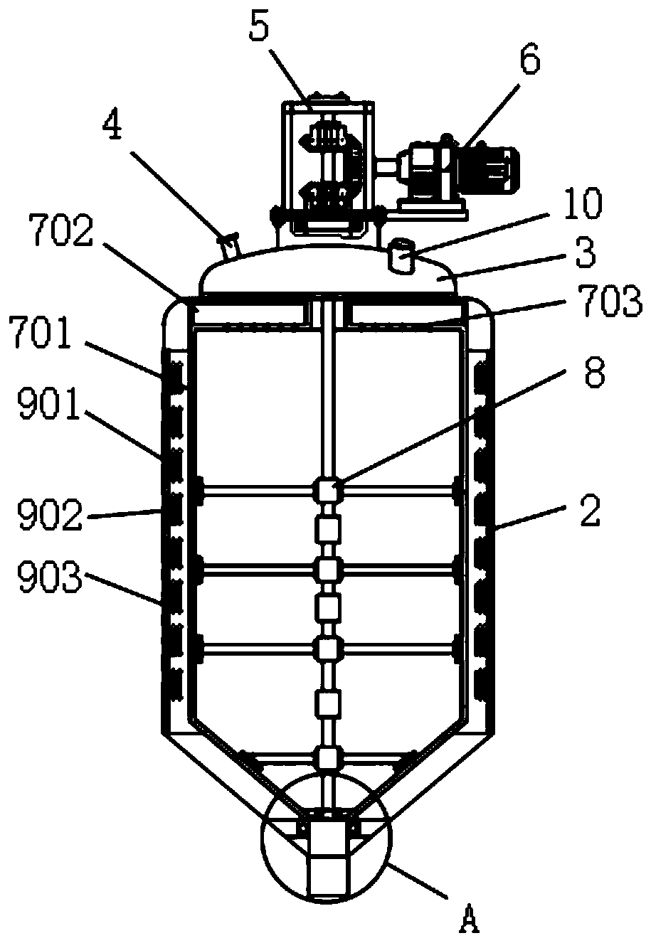 Novel crystallization kettle capable of improving evaporative crystallization efficiency