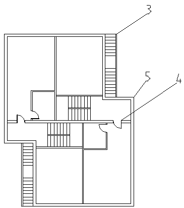 Private hotel building structure solving ventilation and lighting