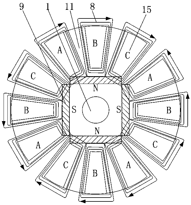 Permanent magnet generator with heater