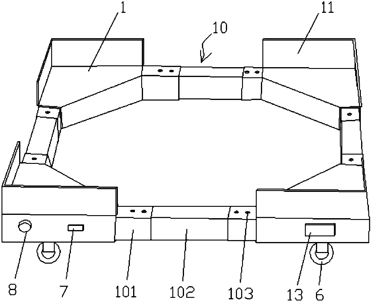 Retractable automatic-walking luggage box base