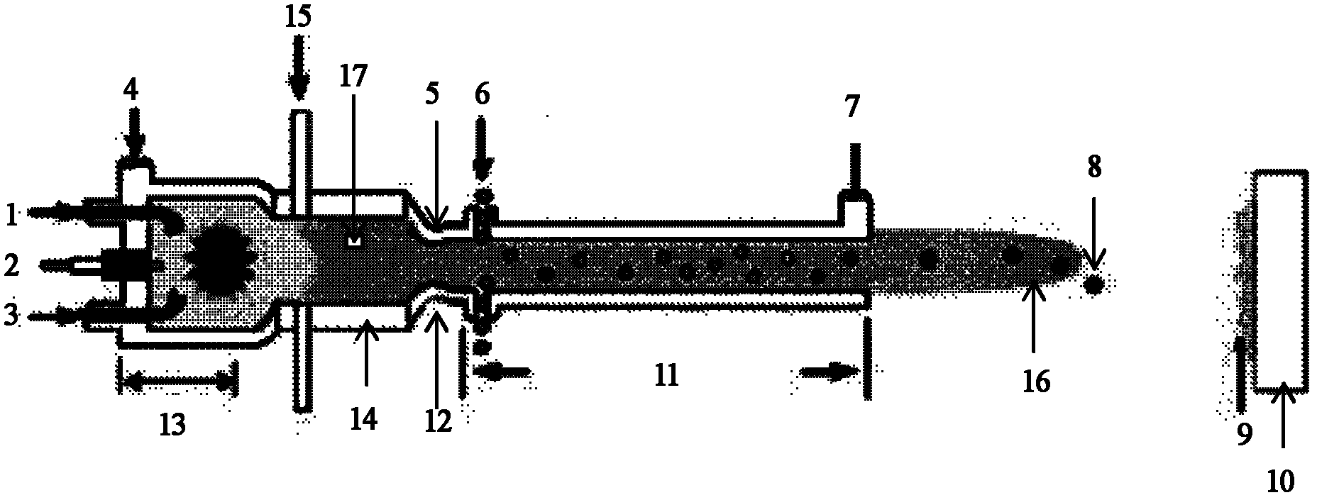 Thermal spraying device and method for manufacturing quasicrystalline coating