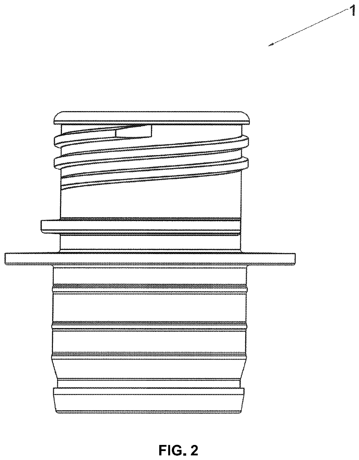 Delivering tap made of plastic material for connecting systems equipped with automatic closure