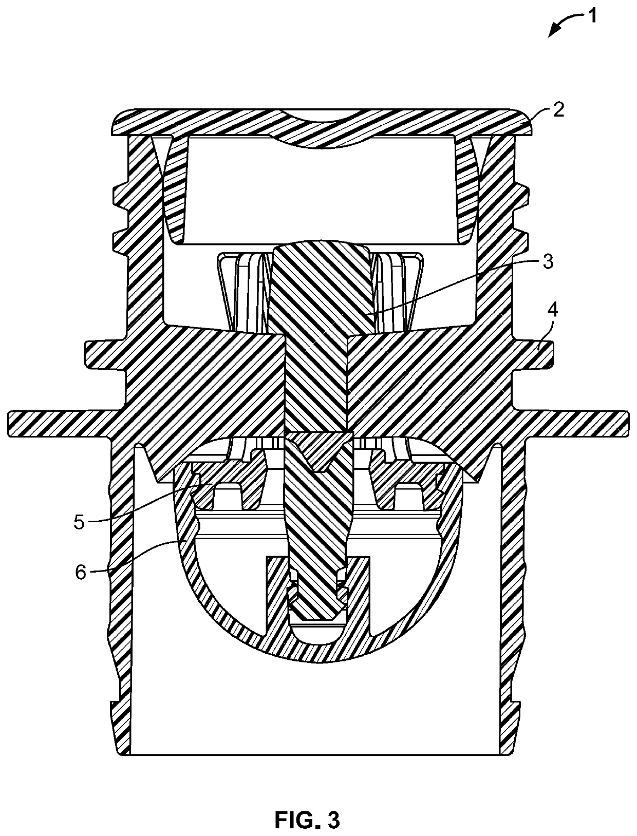 Delivering tap made of plastic material for connecting systems equipped with automatic closure